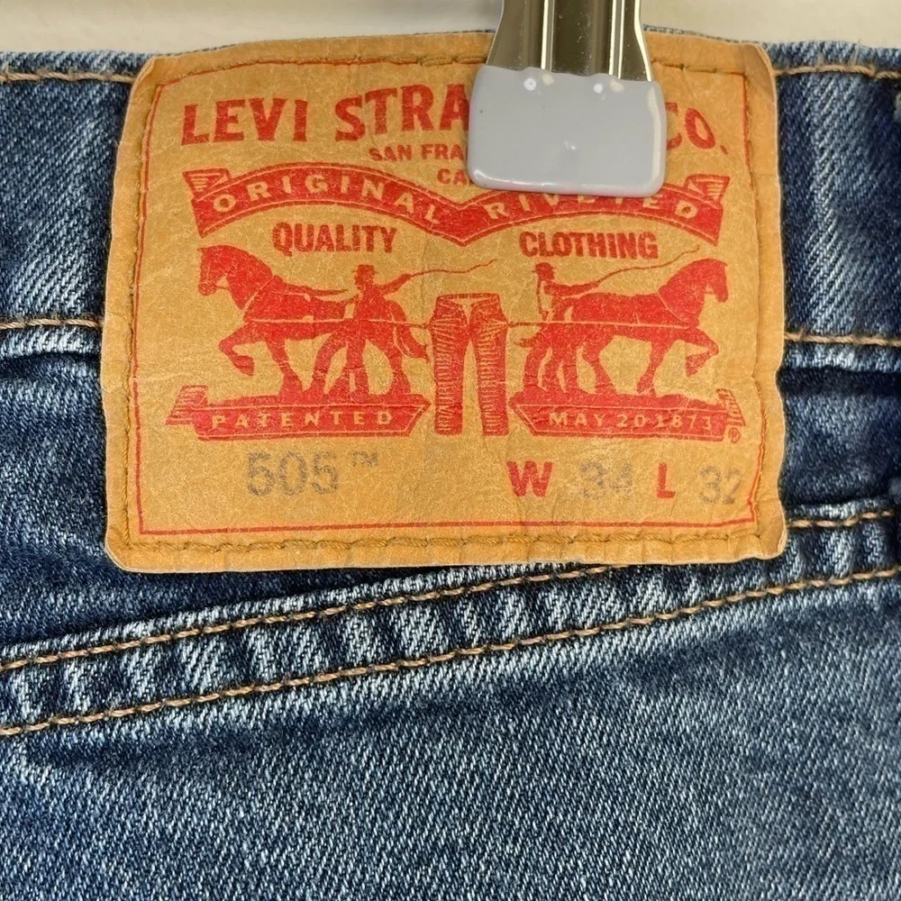 LEVIS 505 Vintage High Rise Straight Leg Jeans size 34x32